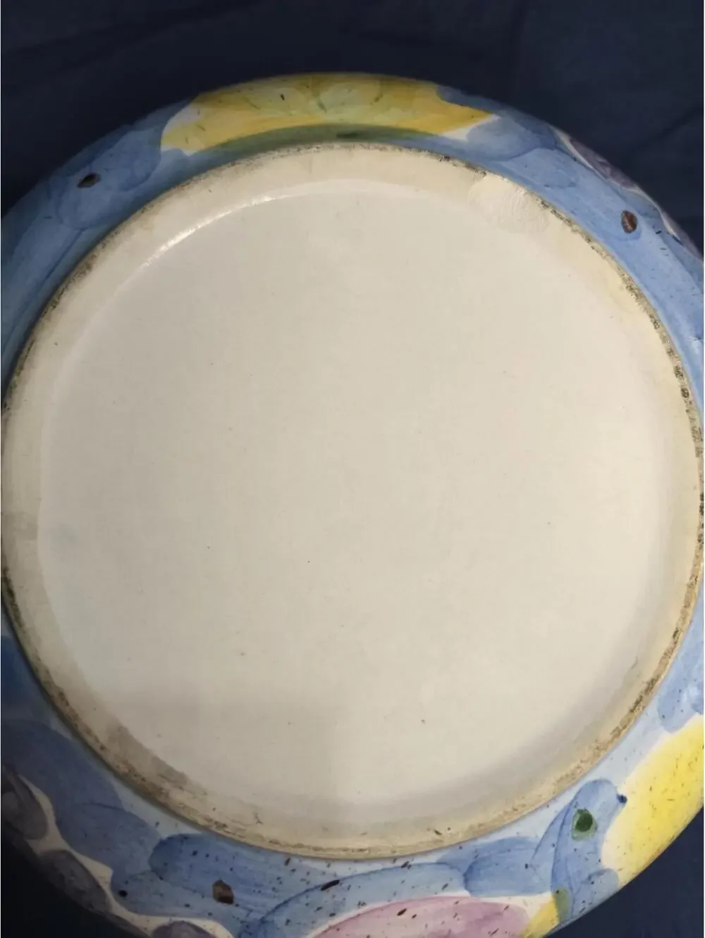 Vintage Hand-Painted Ceramic Serving Bowl with Fruit Design